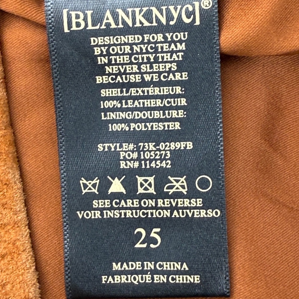 Brown Suede Leather Mini Skirt Buckle Front Y2K Moto Womens 25 - Picture 7 of 7